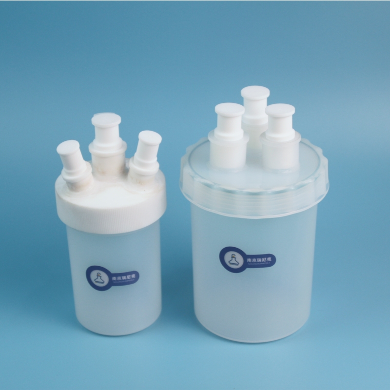 PFA平底三口烧瓶500ml#24口透明带实心塞配套温度计套管搅拌桨