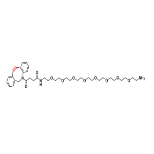 DBCO-PEG8-amine，DBCO-PEG8-NH2，二苯并环辛炔-八聚乙二醇-氨基