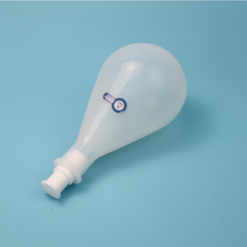 PFA茄形瓶500ml单口#24口四氟实心塞耐压0.1mpa耐氢氟酸