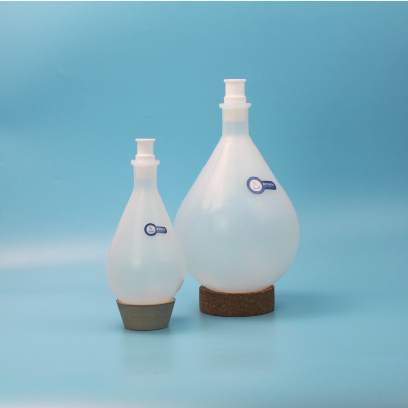 PFA茄形瓶500ml单口#24口四氟实心塞耐压0.1mpa耐氢氟酸