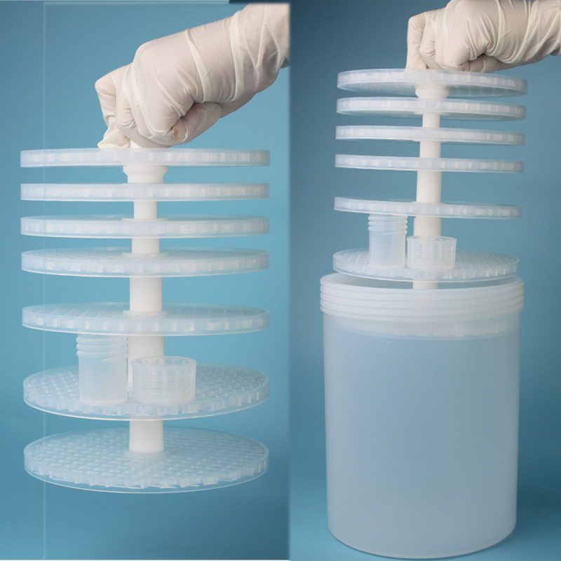 PFA清洗罐4L带清洗支架配套清洗特氟龙beake耐腐蚀本底值低