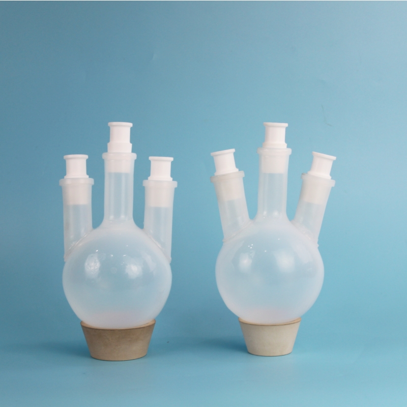 PFA三口烧瓶500ml#24口氟化氢氢反应瓶搭配搅拌桨温度计套管等