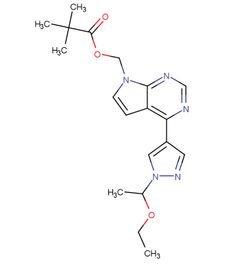 (4-(1-(1-乙氧基乙基)-1H-吡唑-4-基)-7H-吡咯并[2,3-d]嘧啶-7-基)新戊酸甲酯；1146629-76-6