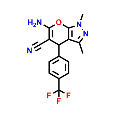 6-氨基-1,3-二甲基-4-(4-(三氟甲基)苯基)-1,4-二氢吡喃并[2,3-c]吡唑-5-甲腈