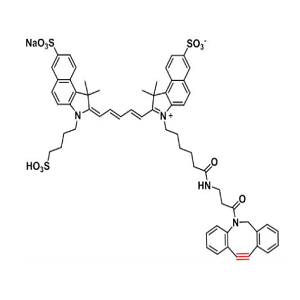 triSulfo-Cy5.5 DBCO，三磺酸-CY5.5-二苯并环辛炔