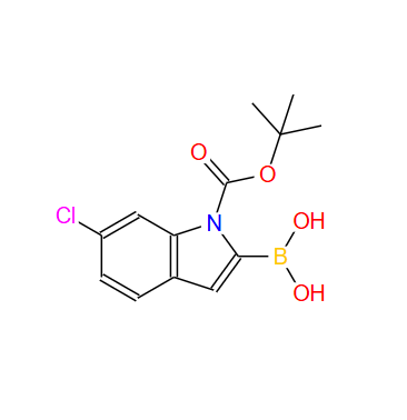 1-BOC-6-氯吲哚-2-硼酸