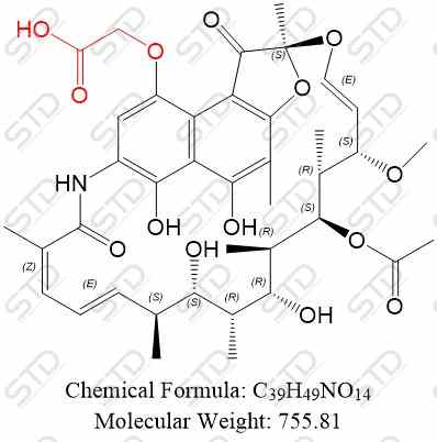 利福霉素杂质1(利福霉素EP杂质A)（利福霉素B)