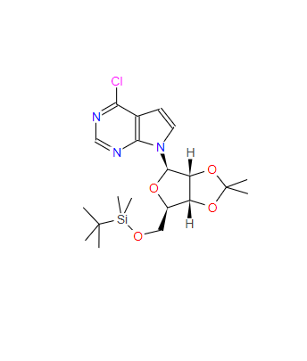 4-氯-7-[5-O-[(1,1-二甲基乙基)二甲基甲硅烷基]-2,3-O-(1-甲基亚乙基)-Β-D-呋喃核糖基]-7H-吡咯并[2,3-D ]嘧啶 ：115479-39-5