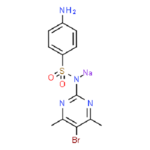 磺胺溴二甲嘧啶钠；N-(5-溴 -4,6-二甲基-2-嘧啶基)磺胺酸钠盐 3691-68-7