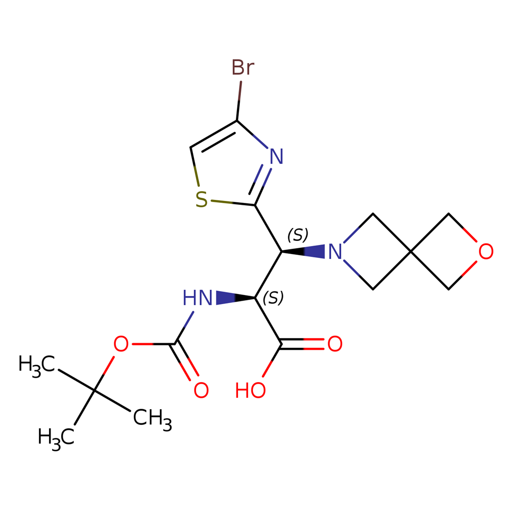 3082419-83-5 (2S,3S)-3-(4-溴噻唑-2-基)-2-((叔丁氧羰基)氨基)-3-(2-氧杂-6-氮杂螺[3.3]庚烷-6-基)丙酸