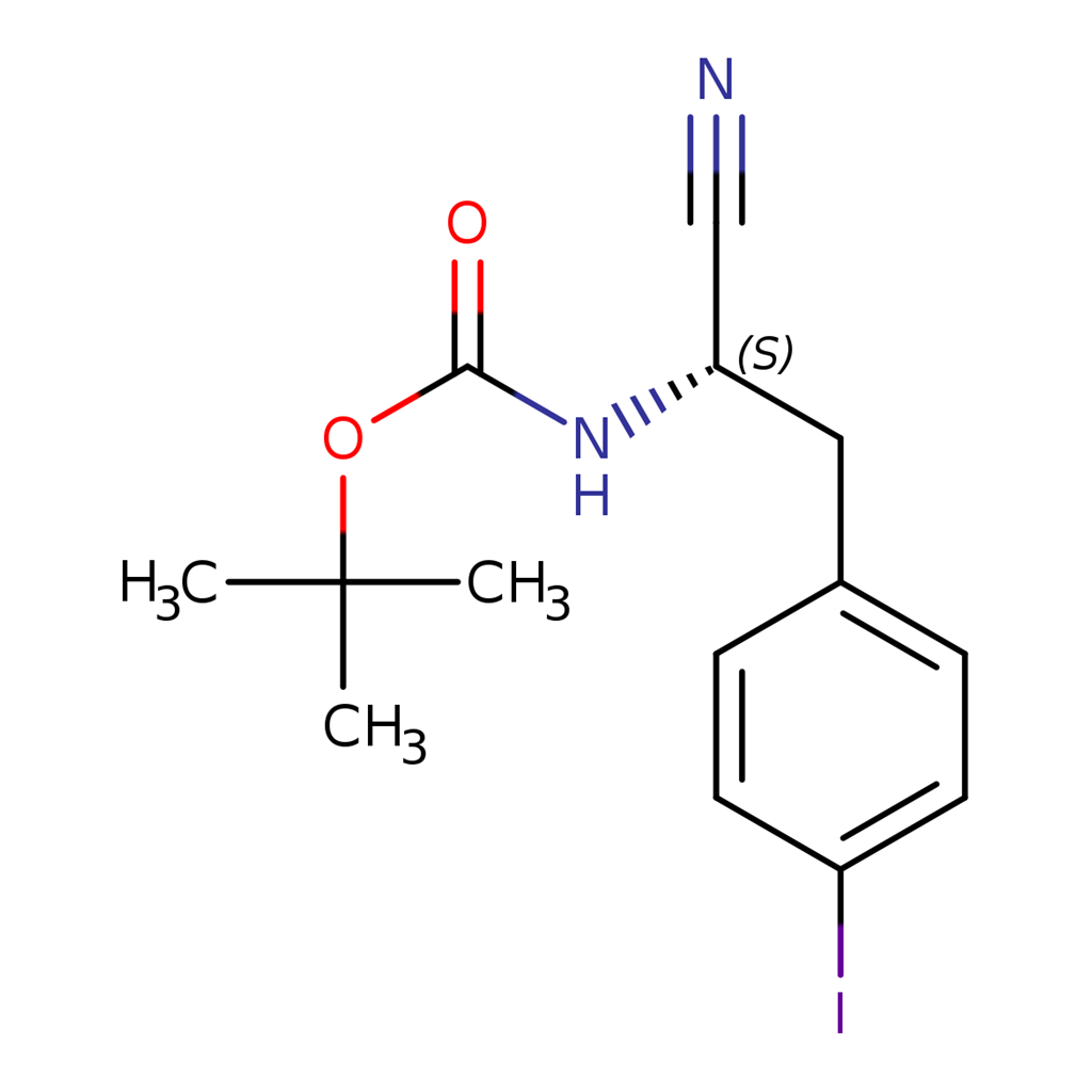 (S)-叔丁基(1-氰基-2-(4-碘苯基)乙基)氨基甲酸酯 1159489-37-8