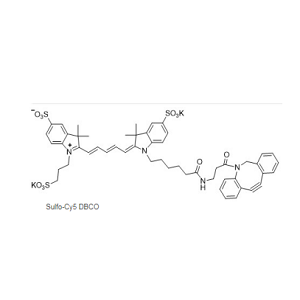 1564286-24-3，Sulfo-Cyanine5 DBCO，磺化CY5-二苯并环辛炔