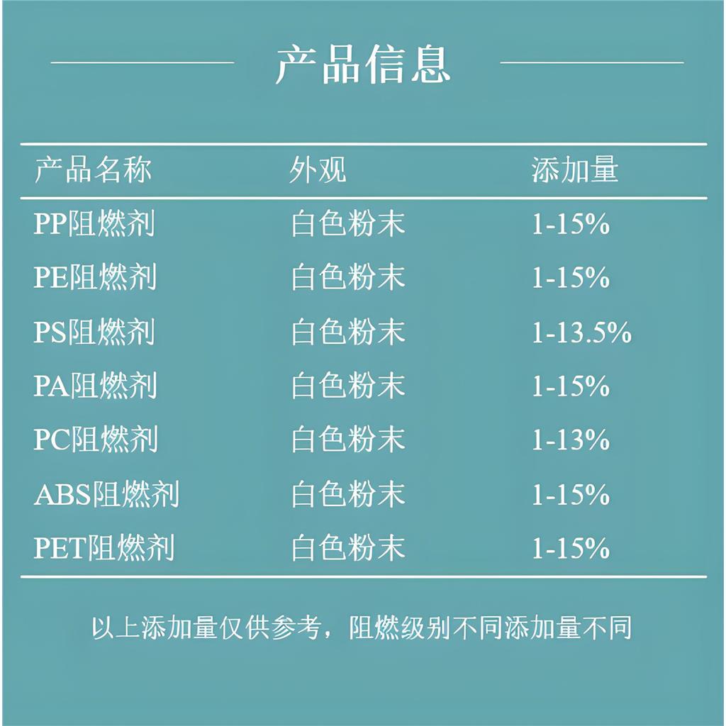 塑料阻燃剂PP/PE/PS/PA/ABS等阻燃剂V0级阻燃剂