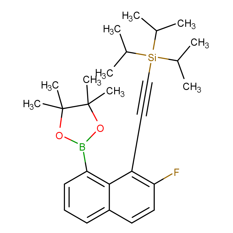 ((2-氟-8-(4,4,5,5-四甲基-1,3,2-二氧硼杂环戊烷-2-基)萘-1-基)乙炔基)三异丙基硅烷 2503307-87-5
