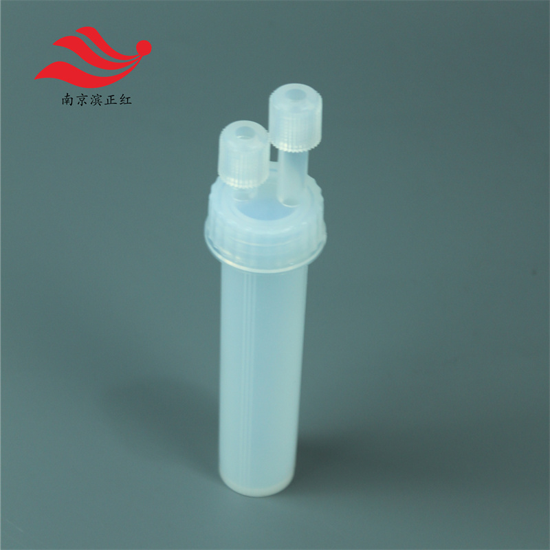PFA气体冲击瓶60ml 90度接头 耐受HF强酸半导体车间空气质量监测
