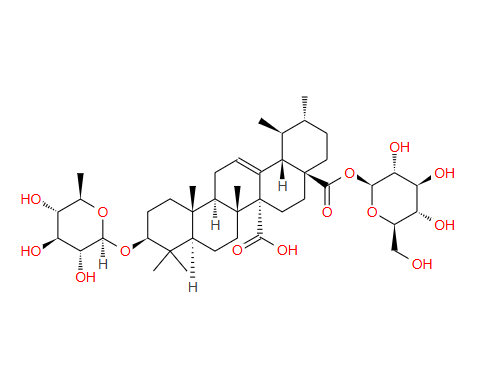 鸡纳酸 3-O-(6-脱氧-BETA-D-吡喃葡萄糖苷) 28-O-BETA-D-吡喃葡萄糖酯；124727-10-2；