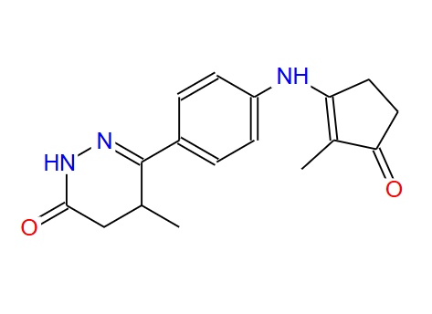 5-甲基-6-(4-((2-甲基-3-氧代环戊-1-烯-1-基)氨基)苯基)-4,5-二氢哒嗪-3(2H)-酮；125068-54-4；