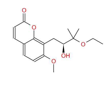 (S)-8-(3-乙氧基-2-羟基-3-甲基丁基)-7-甲氧基-2H-1-苯并吡喃-2-酮；125072-68-6；