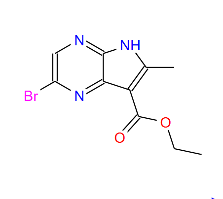 2-溴-6-甲基-5H-吡咯并[2,3-b]吡嗪-7-羧酸乙酯；125208-06-2；