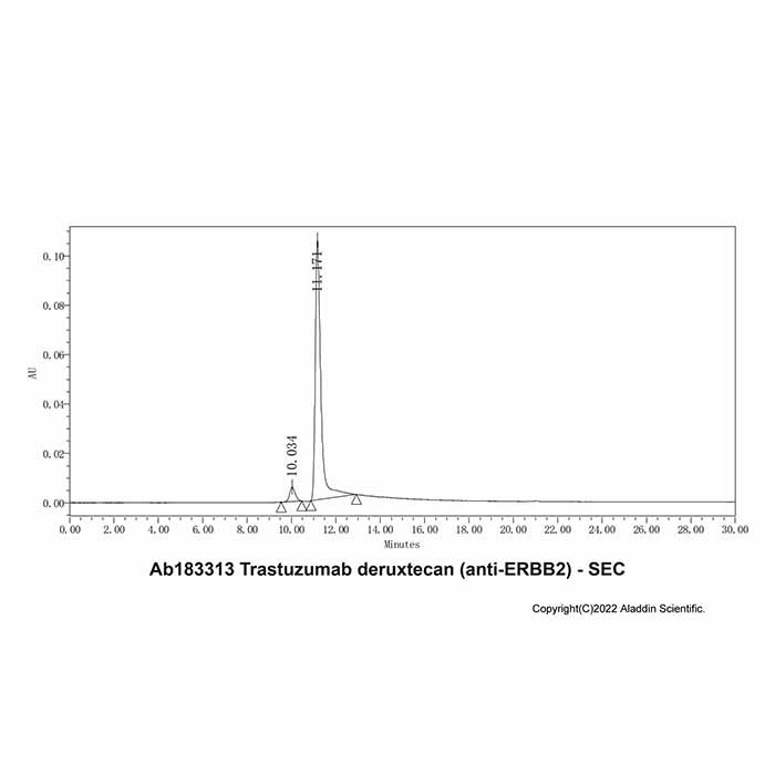 aladdin 阿拉丁 Ab183313 Trastuzumab deruxtecan (anti-ERBB2) 1826843-81-5 无载体, 重组, ExactAb?, 低内毒素, 无叠氮钠, 已验证, 无动物源, ≥90%(SDS-PAGE&SEC-HPLC)