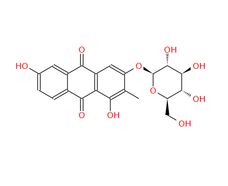 3-(beta-D-Glucopyranosyloxy)-1,6-dihydroxy-2-methyl-9,10-anthracenedione；125906-49-2；