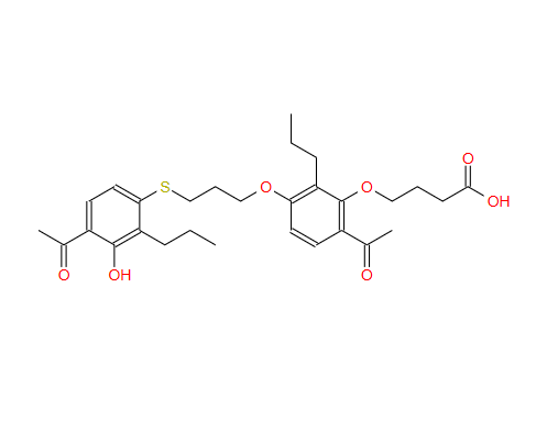 4-[6-乙酰基-3-[3-[(4-乙酰基-3-羟基-2-丙基苯基)硫]丙氧基]-2-丙基苯氧基]丁酸；125961-82-2；