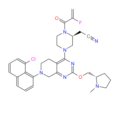 2-((S)-4-(7-(8-氯萘-1-基)-2-(((S)-1-甲基吡咯烷-2-基)甲氧基)-5,6,7,8-四氢吡啶并[3,4-d]嘧啶-4-基)-1-(2-氟丙烯酰基)哌嗪-2-基)乙腈