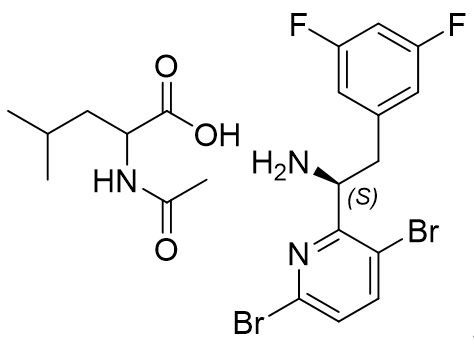 (S)-1-(3,6-二溴吡啶-2-基)-2-(3,5-二氟苯基)乙-1-胺乙酰D-亮氨酸盐