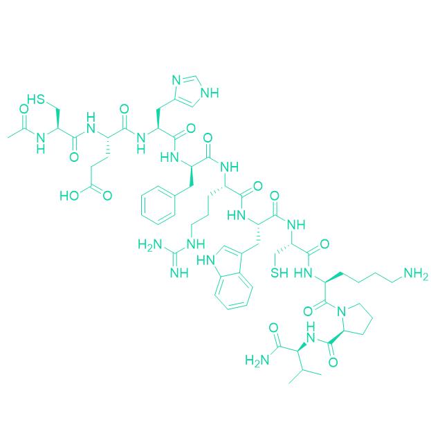174P13 [Ac-Cys4,DPhe7,Cys10] a-MSH (4-13), amide 91050-39-4.png