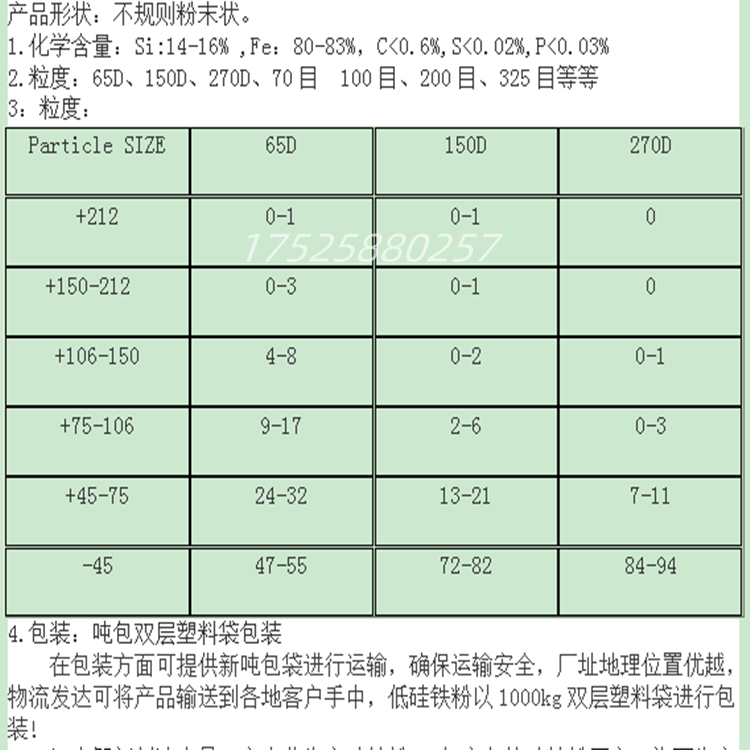 重介质选矿硅铁粉