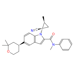 1-((1S,2S)-1-氰基-2-甲基环丙基)-5-((4S)-2,2-二甲基四氢吡喃-4-基)-N-甲基-N-苯基吲哚-2-甲酰胺