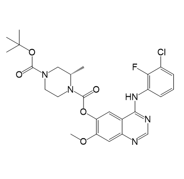 (S)-4-叔丁基1-(4-(3-氯-2-氟苯基氨基)-7-甲氧基喹唑啉-6-基)2-甲基哌嗪-1,4-二羧酸酯