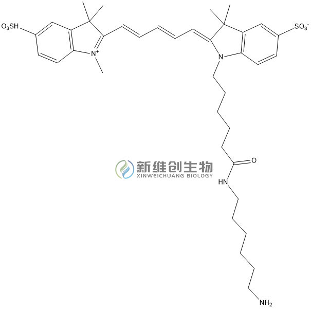 磺化CY5氨基/Sulfo-CY5-NH2/磺化花菁5氨基/水溶性CY5氨基/Sulfo-Cyanine5 Amine/科研级水溶性近红外荧光标记试剂