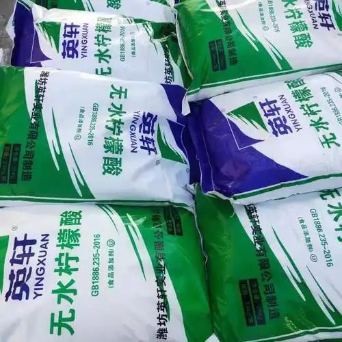 无水 一水柠檬酸 源自天然发酵 99% 高纯度 25kg 袋装