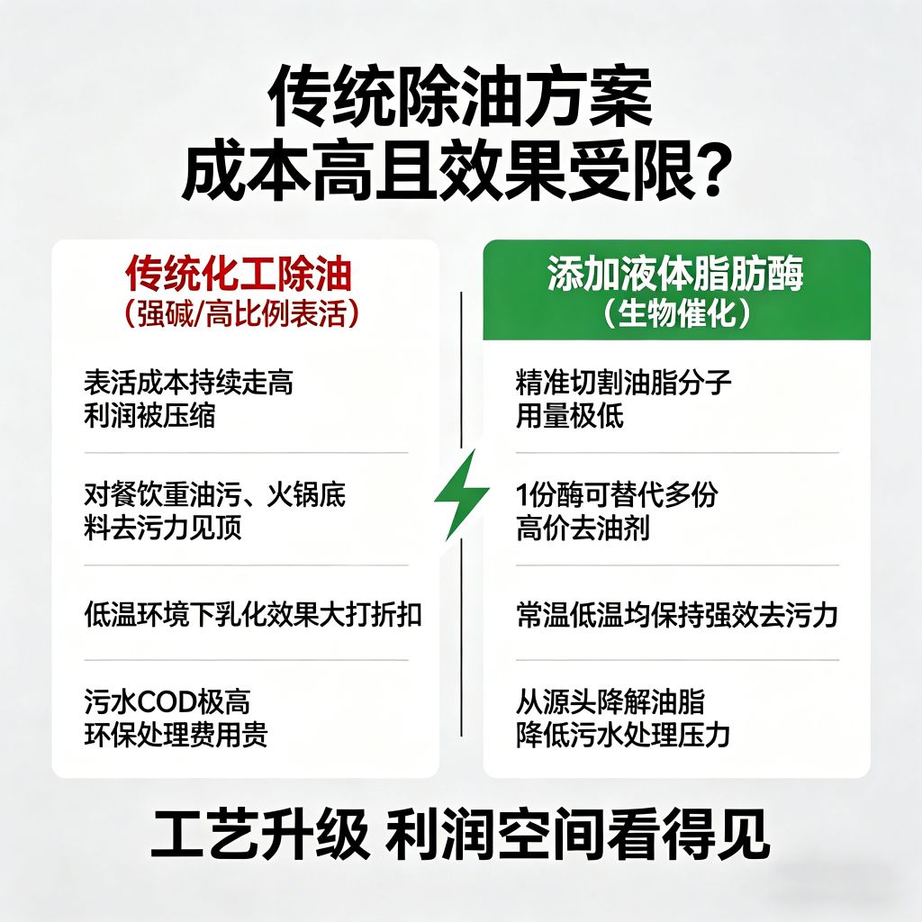 脂肪酶液体脂肪酶隔油池化油剂降解油脂防堵日化洗涤废水工业去油催化剂