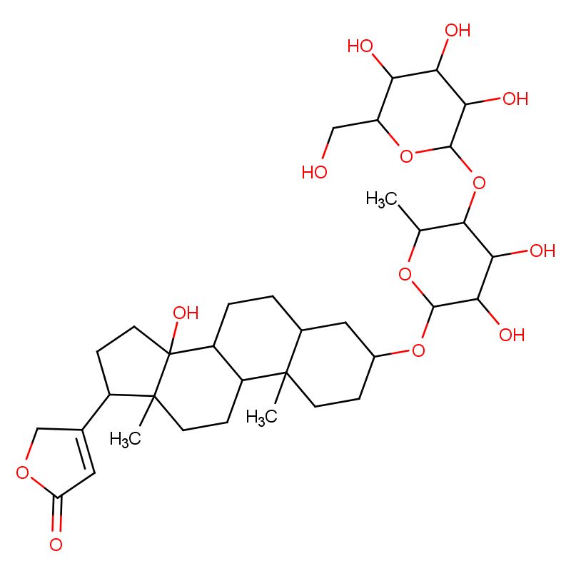 2446-63-1;洋地黄毒苷元葡萄糖基岩藻糖苷;3β-[(4-O-β-D-Glucopyranosyl-6-deoxy-L-galactopyranosyl)oxy]-14-hydroxy-5β-card-20(22)-enolide