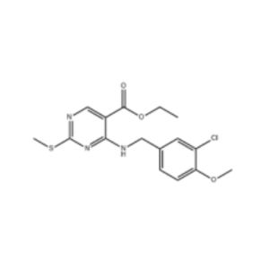 2-甲硫基-4-(3-氯-4-甲氧基苄胺基)嘧啶-5-羧酸乙酯