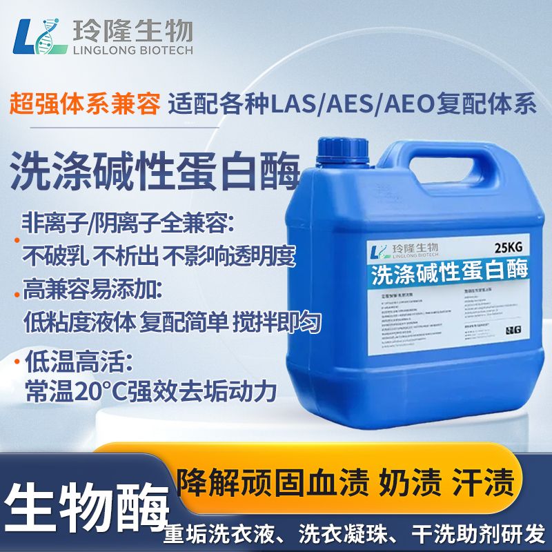 碱性蛋白酶高浓缩洗衣液洗涤剂凝珠复配助剂原料洗衣房除汗渍血渍