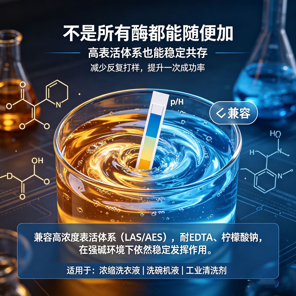碱性蛋白酶高浓缩洗衣液洗涤剂凝珠复配助剂原料洗衣房除汗渍血渍