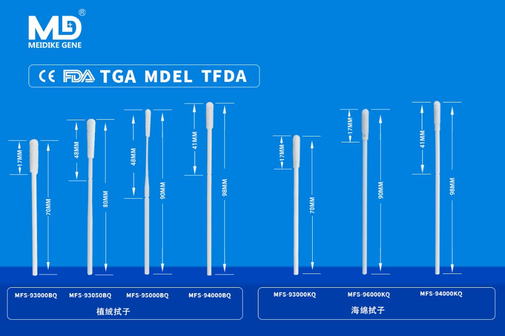 植绒头/海绵头抗原鼻拭子 前鼻拭子 短鼻拭子
