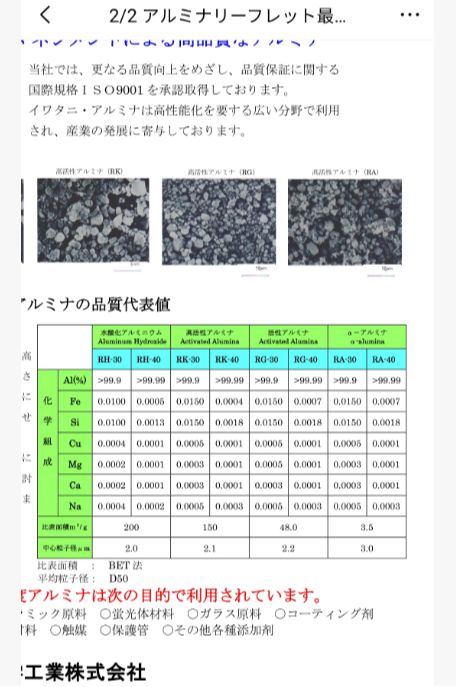氧化铝，高纯氧化铝