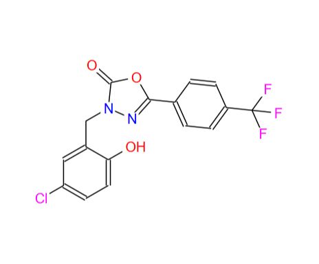3-(5-氯-2-羟基苄基)-5-(4-(三氟甲基)苯基)-1,3,4-恶二唑-2(3H)-酮；202821-81-6；