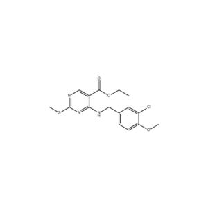 2-甲硫基-4-(3-氯-4-甲氧基苄胺基)嘧啶-5-羧酸乙酯